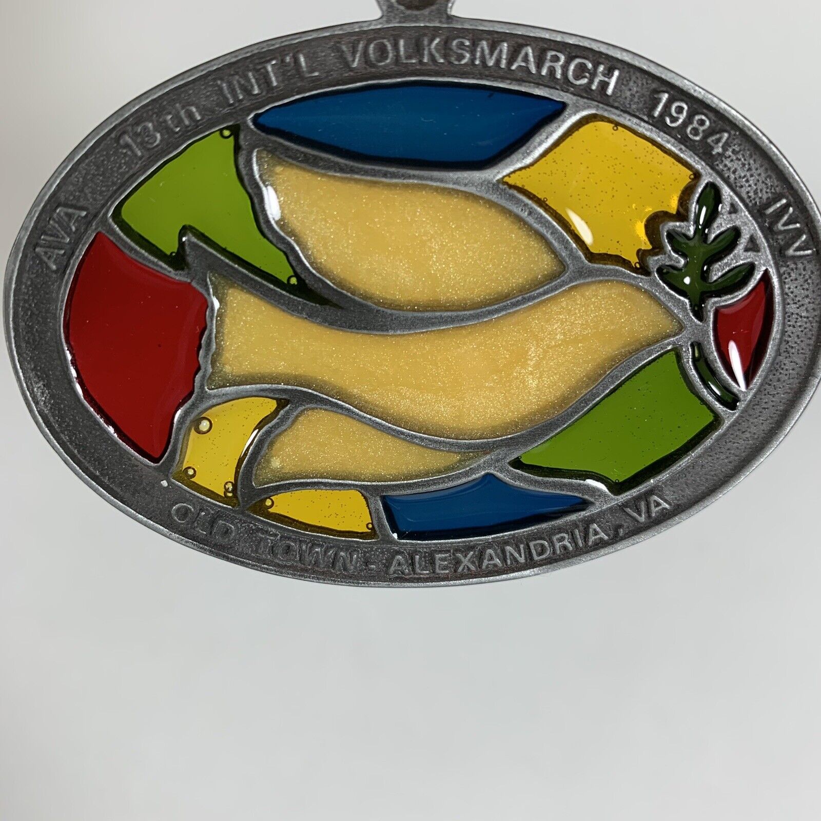 1984 IVV AVA 13th Int. Volksmarch - Old Town Alexandria VA Metal Stained Glass