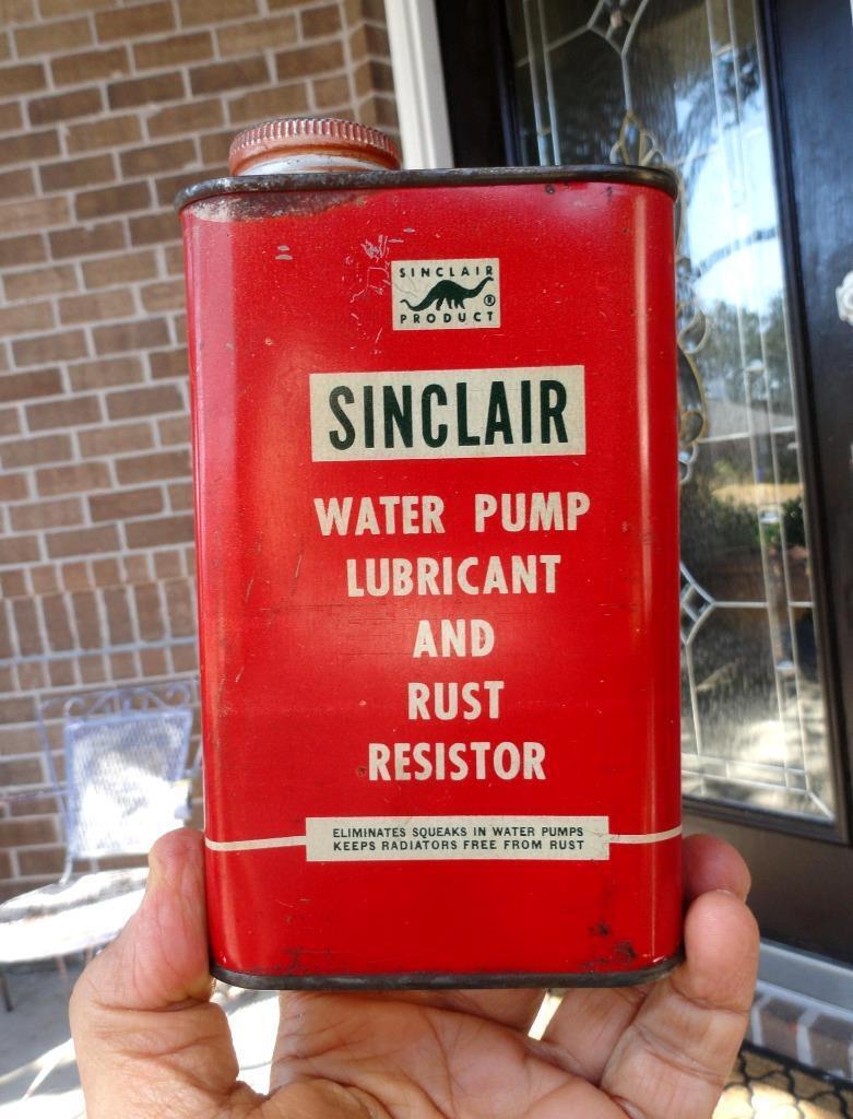 vintage SINCLAIR Gas & Oil WATER PUMP LUBRICANT Rectangular Can