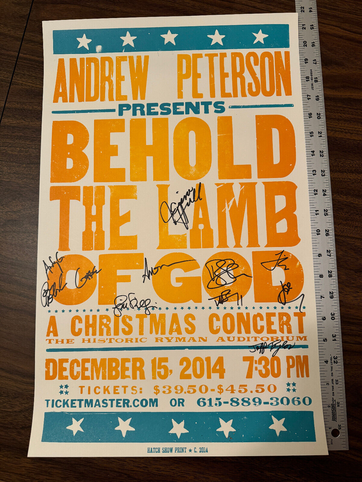 2014 Andrew Peterson Behold the Lamb of God Hatch Show Print *SIGNED* Ryman