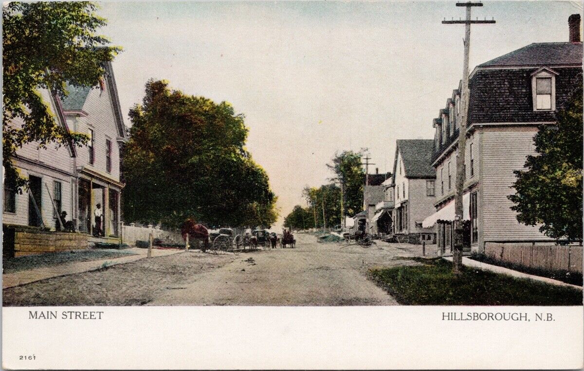 Main Street Hillsborough NB New Brunswick Canada Unused Warwick Postcard H33