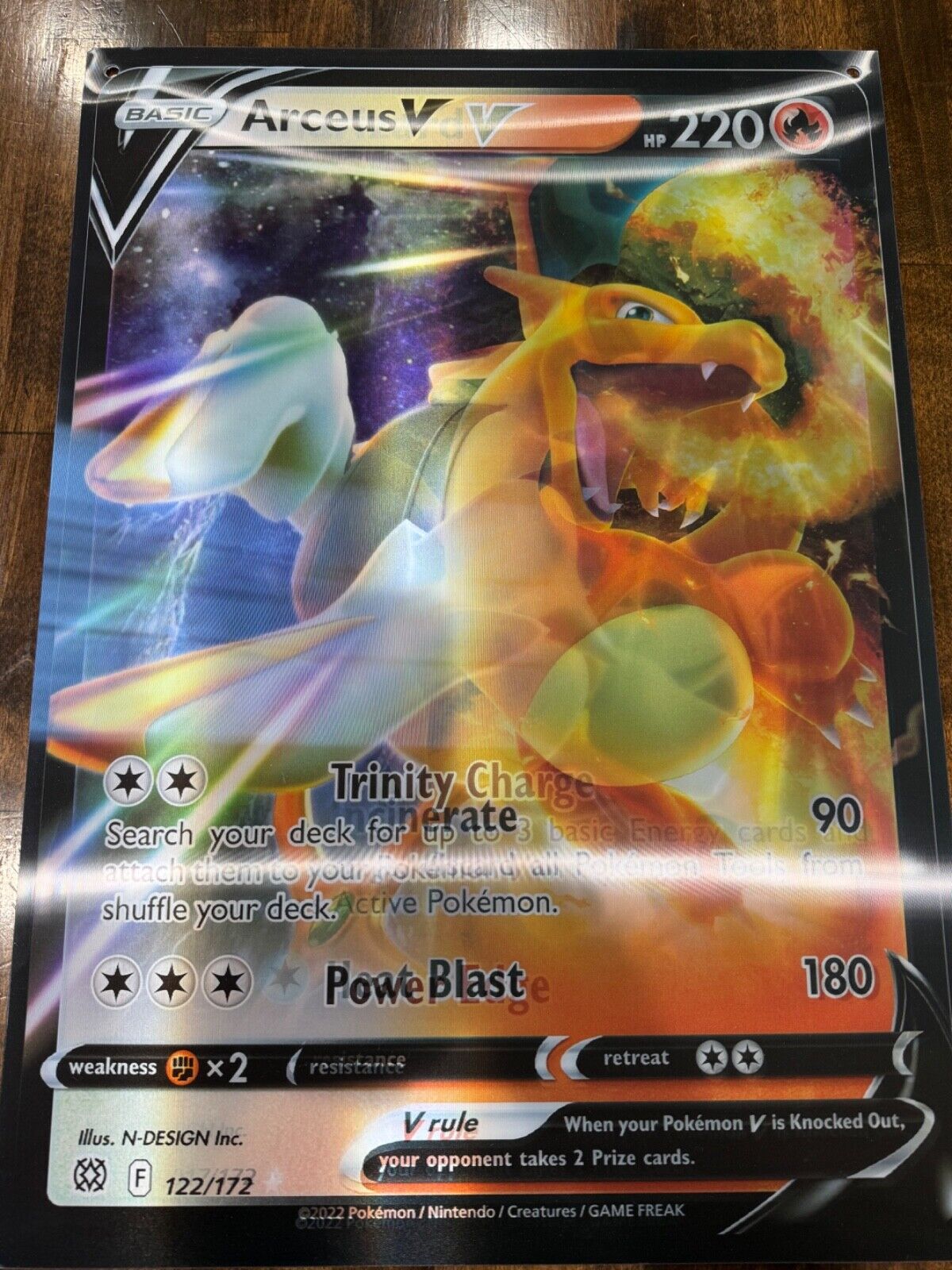 Pokémon Brilliant Stars Lenticular Poster Charizard / Arceus 17 X 24 Inches