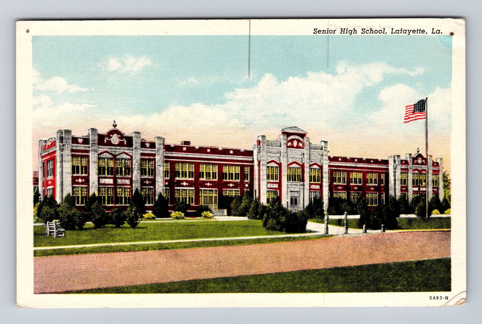 Lafayette LA-Louisiana, Senior High School, Antique, Vintage Souvenir Postcard