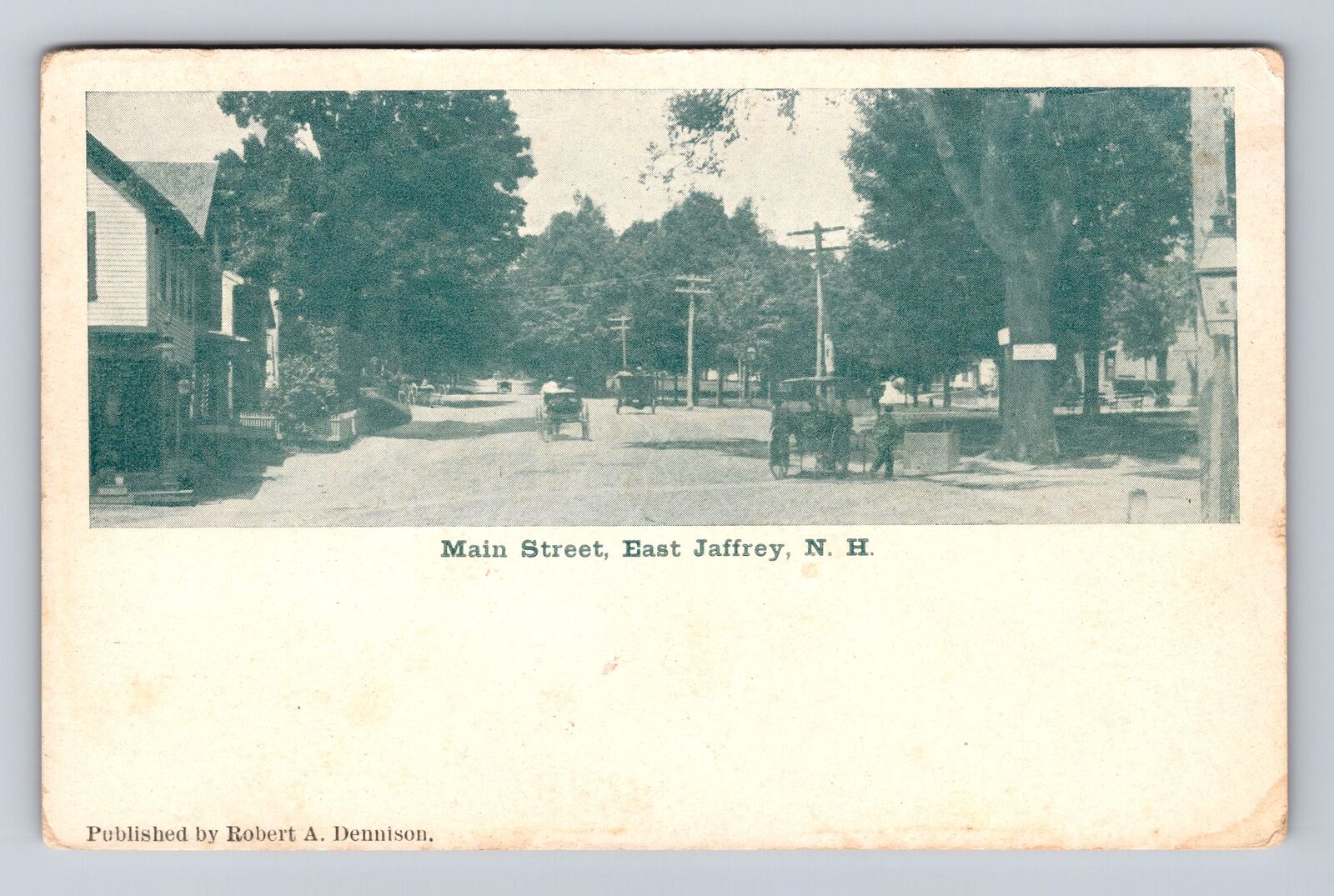 East Jaffrey NH-New Hampshire, Main Street, Antique, Vintage Souvenir Postcard