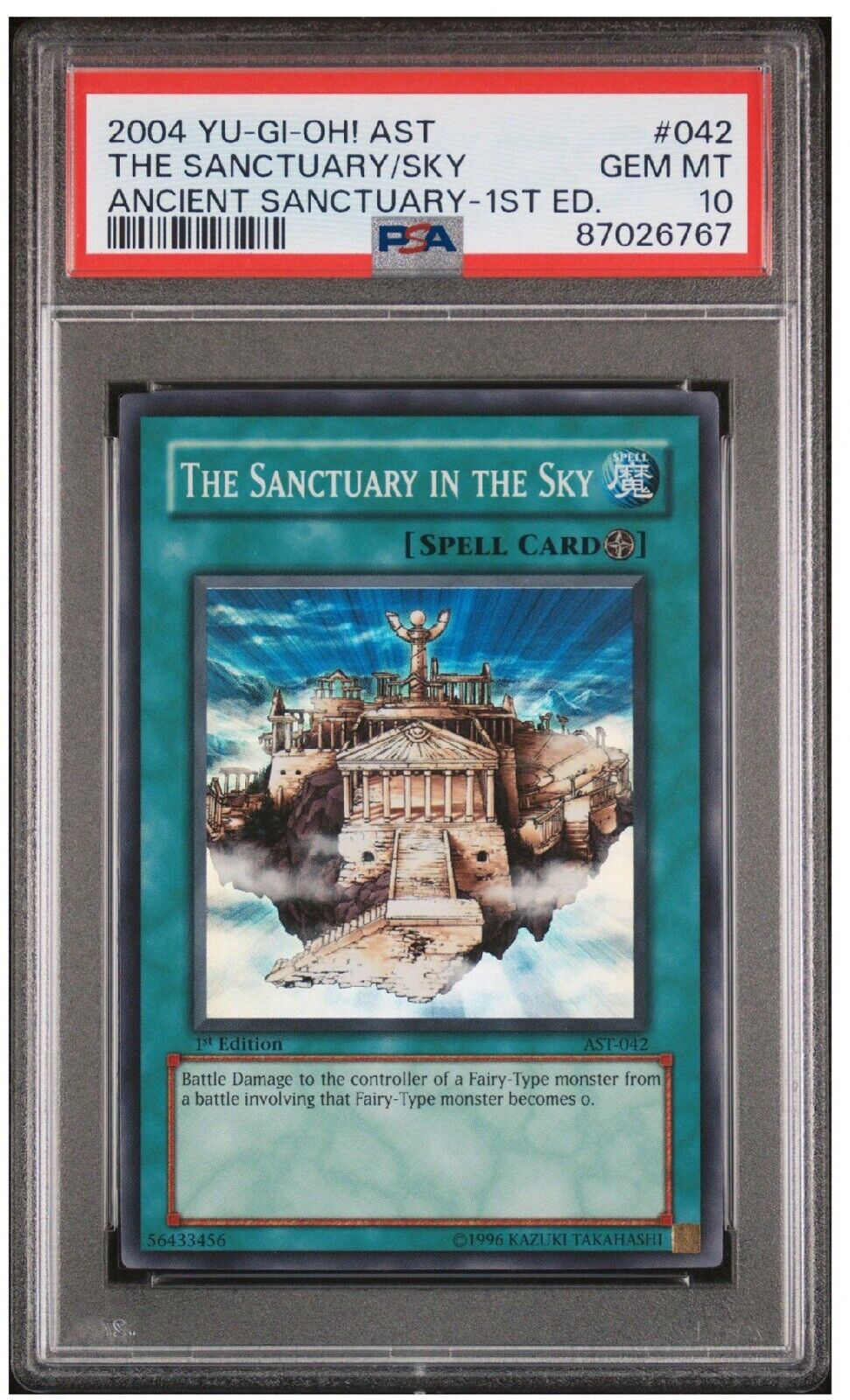 PSA 10 -The Sanctuary in the Sky AST-042 Super Rare 1st Edition Yugioh
