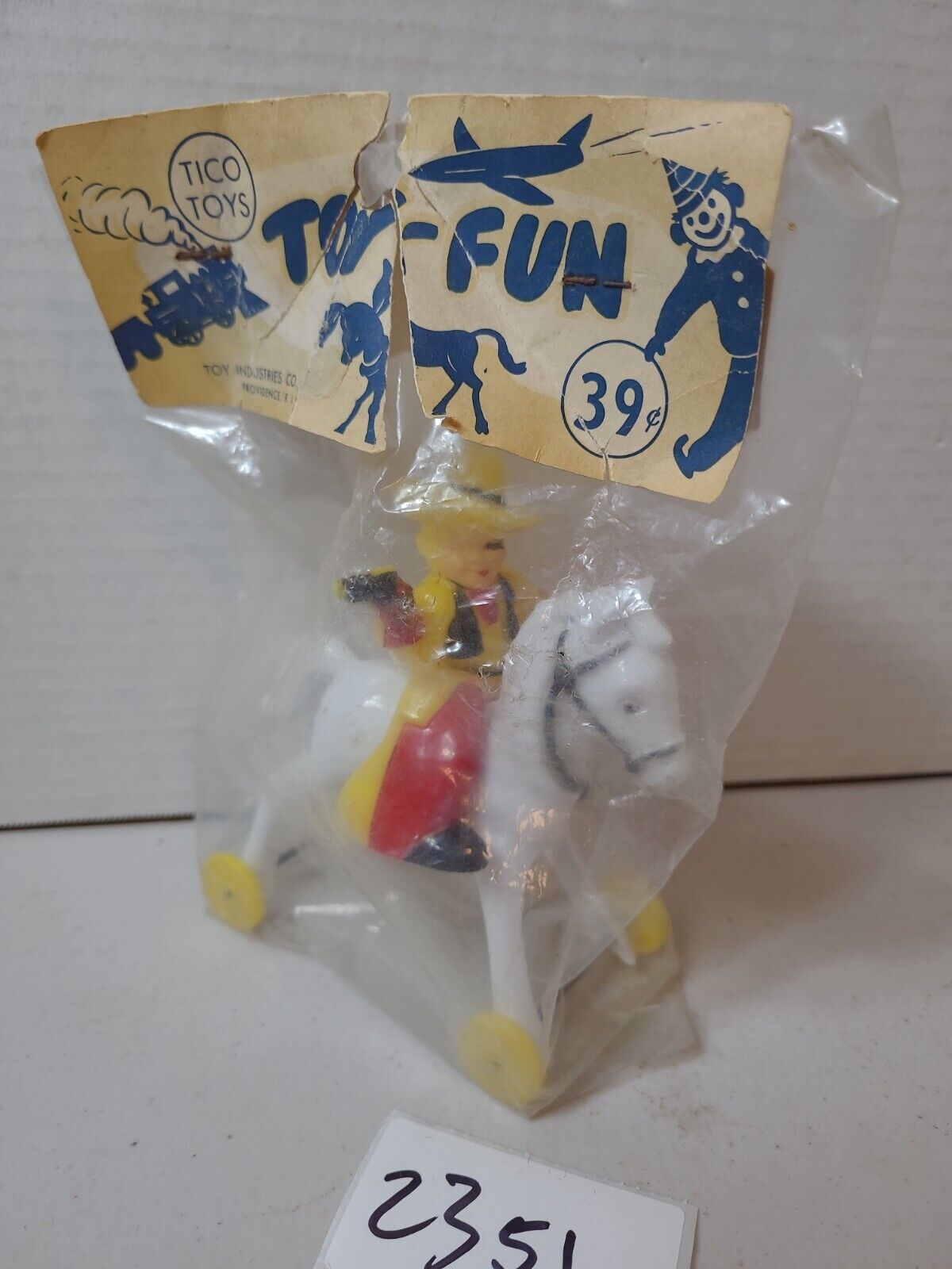 Rare Tico Toys Toy Fun Vintage Cowboy Horse Riding In Package Rosbro Rosen 23b51