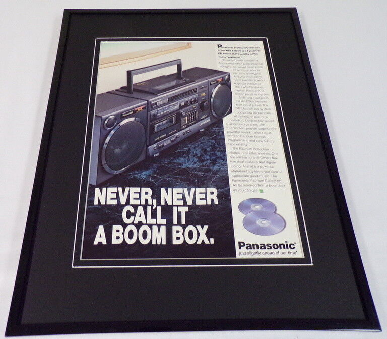 1989 Panasonic Extra Bass System Framed 11x14 ORIGINAL Vintage Advertisement