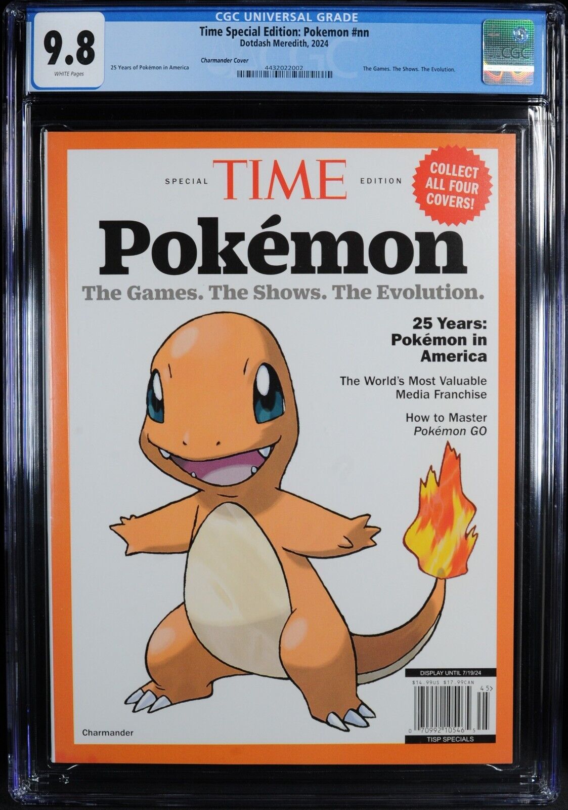 CGC 9.8 Charmander TIME SPECIAL EDITION Pokemon 2024 COVER White Pages 25th OOP