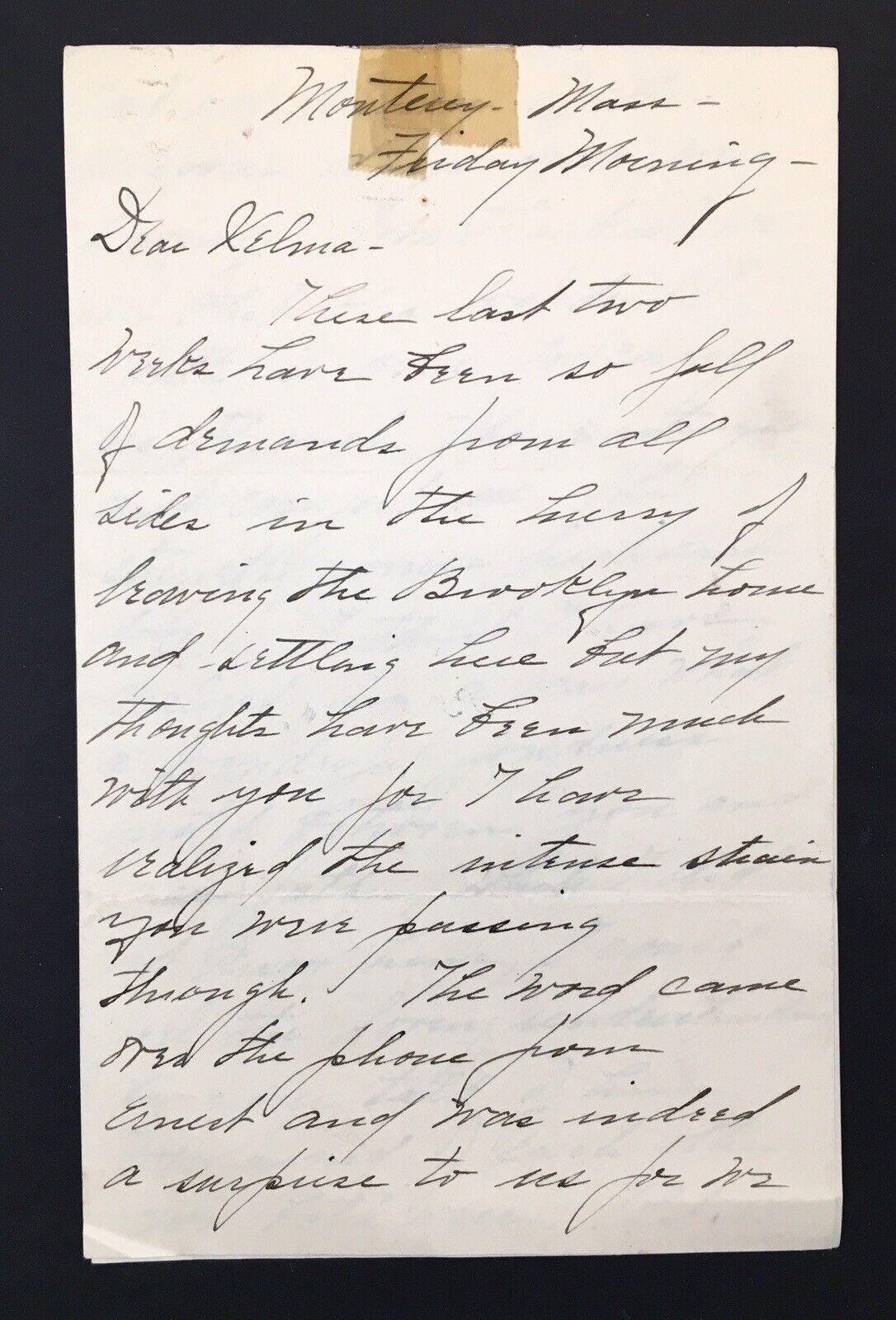 1924 Horace Swetland Condolence Letter to His Daughter Velma Handwritten 3 Pages