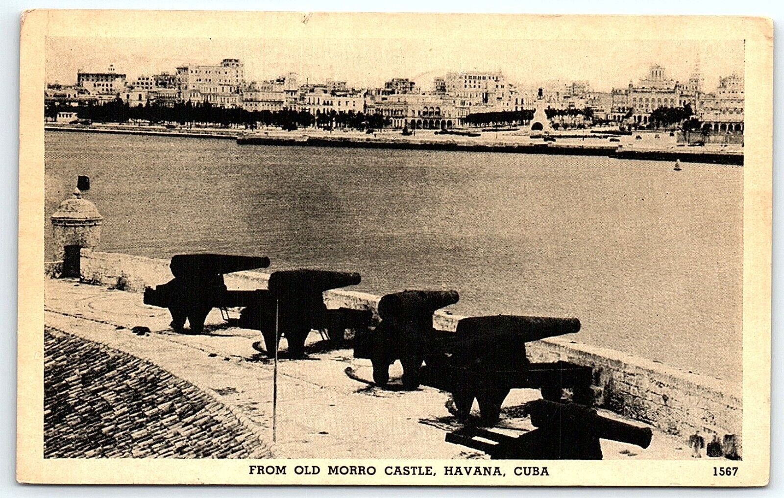 RPPC 1939 Old Morro Castle Havana Cuba SS Uruguay Postcard Liberation Postmark
