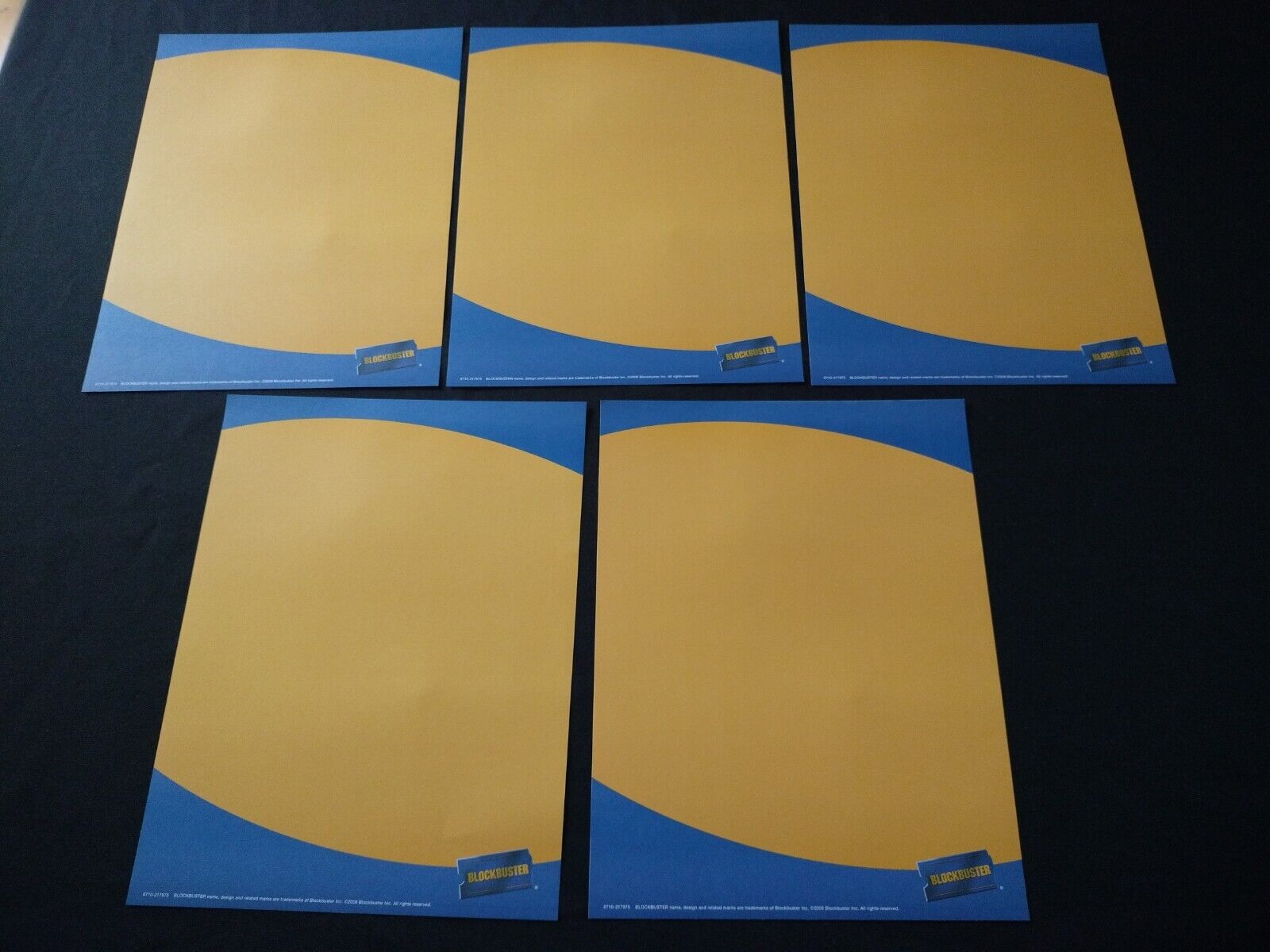 RARE Blockbuster 2008 video store SET of 5 blank signs 8 1/2 x 11 MINT part# 