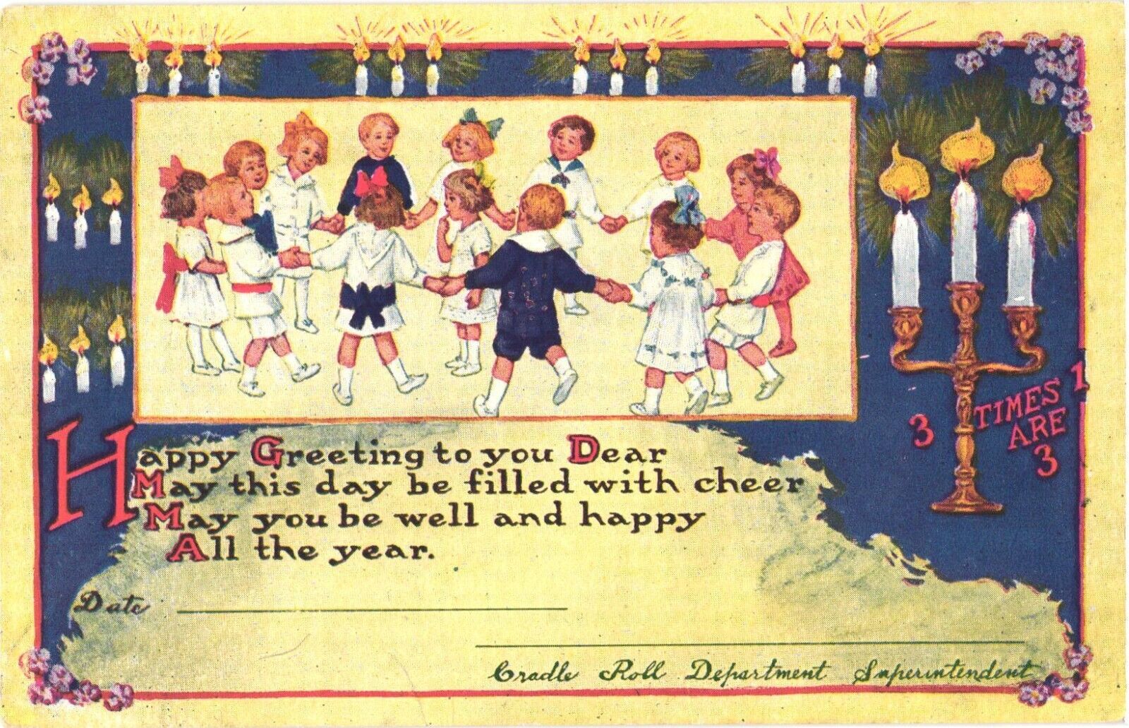 Happy Greeting To You Dear May This Day Be Filled With Cheer, Kids Postcard