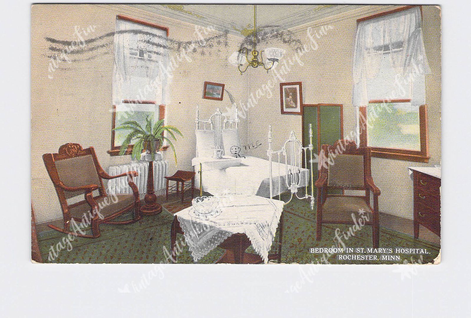 PPC Postcard MN Minnesota Rochester Bedroom In St Mary\'S Hospital
