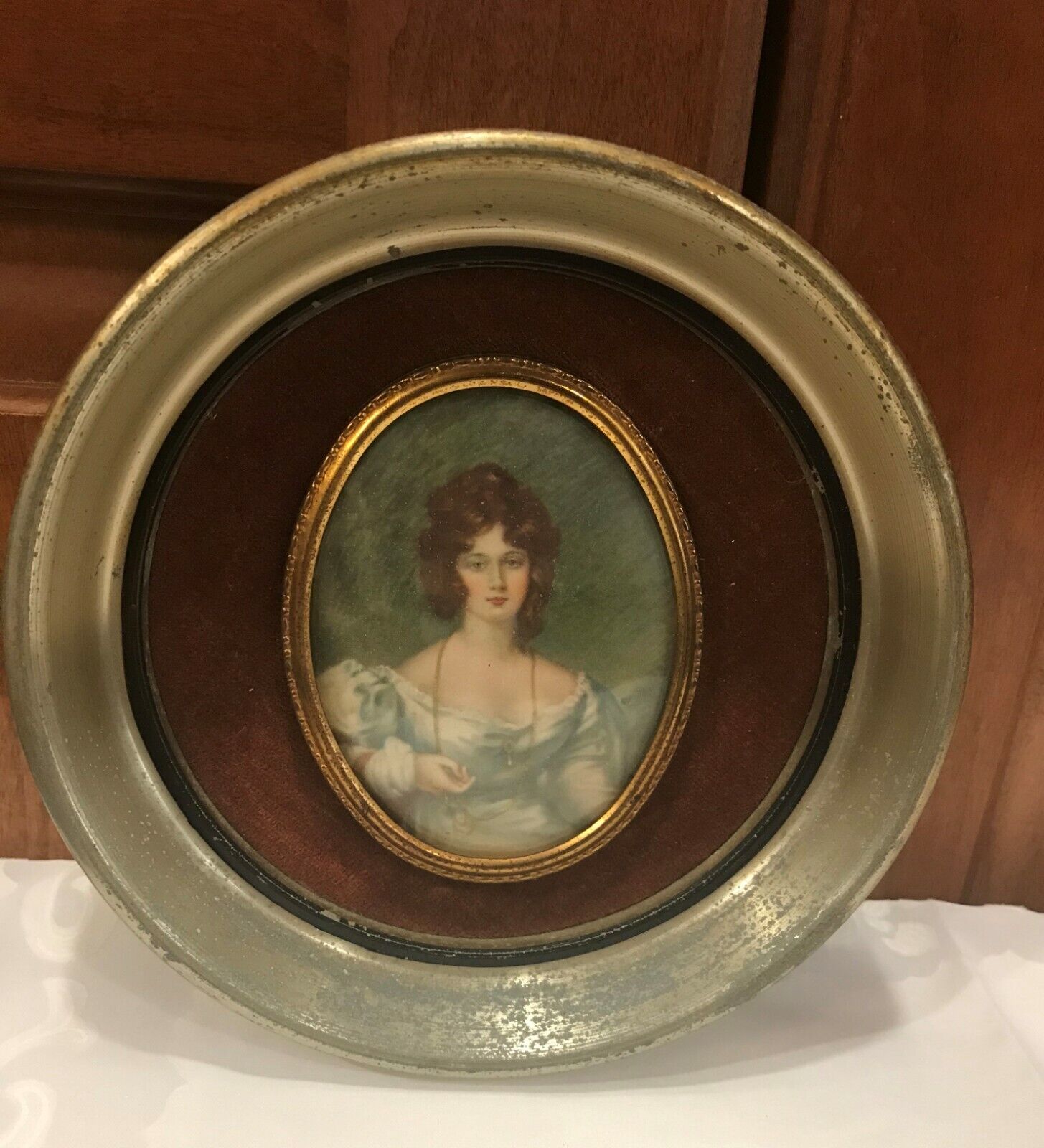 Vtg Print Mrs Croker Oval Curved Cameo Creations Sir Lawrence Round 6\