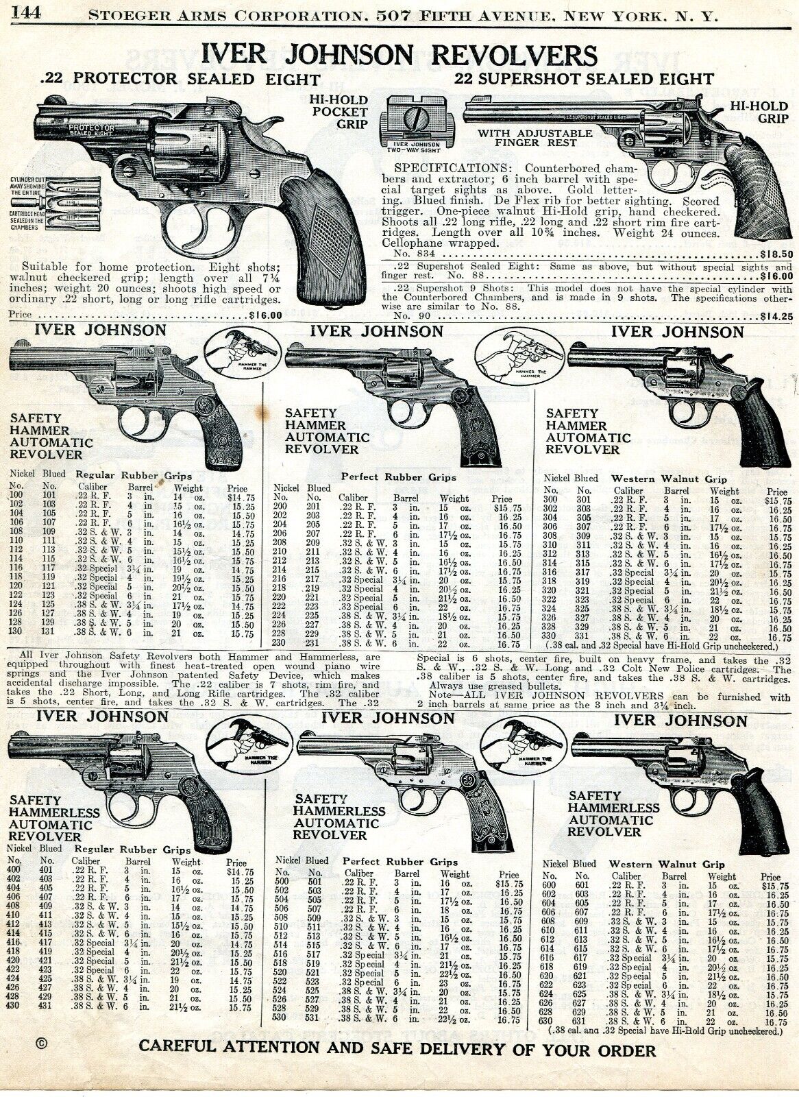 1939 Print Ad of Iver Johnson Protector, Supershot Sealed Eight, Safety Revolver