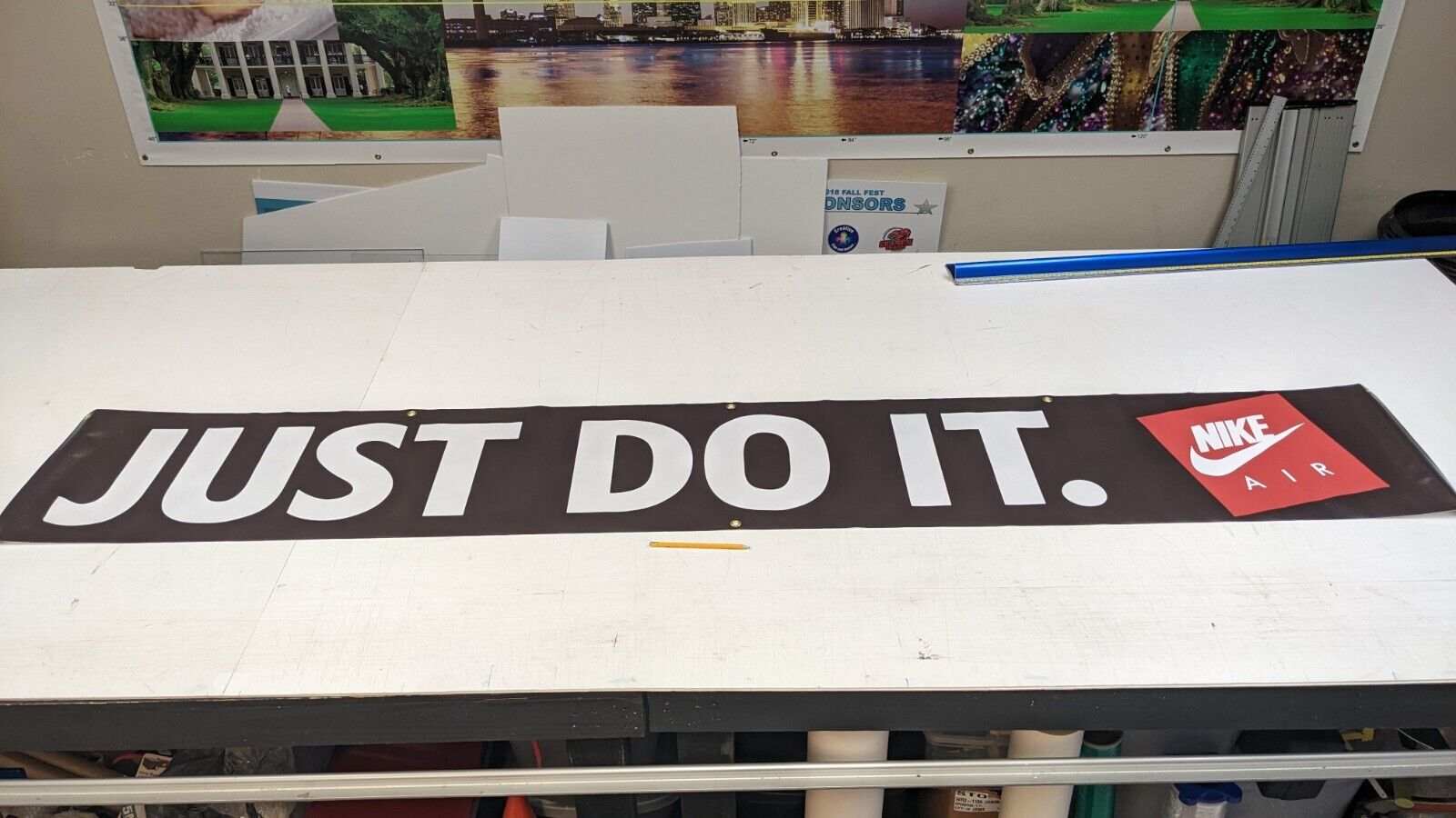 NIKE AIR Vintage 90's Style Banner Sign Display Pennant JUST DO IT