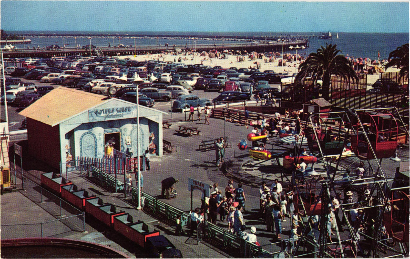 Long Beach California Nu-Pike Amusement Zone Unposted Postcard