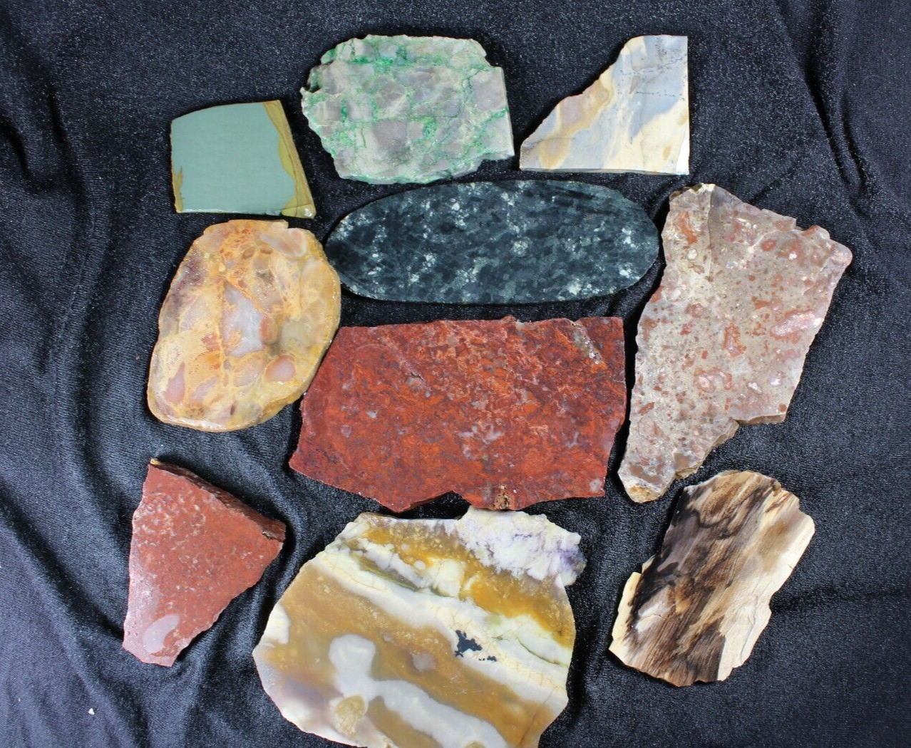 PJ: Mixed Lot of Slabs - Jasper, Agate and More   13 Ozs