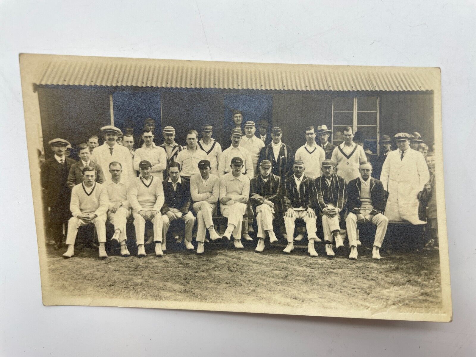 1900's RPPC Postcard Cricket Team Photo Players Coach England Canadian