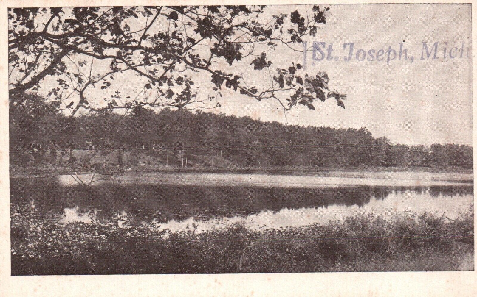 Postcard MI St Joseph Michigan Water Scene Unused Antique Vintage PC a7983