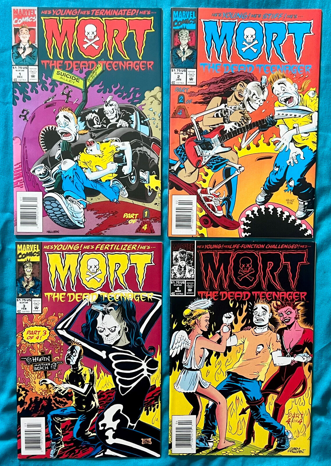 Mort the Dead Teenager LOT #1-4 - Gary Hallgren Art. Newsstand (9.0/9.2) 1993/94