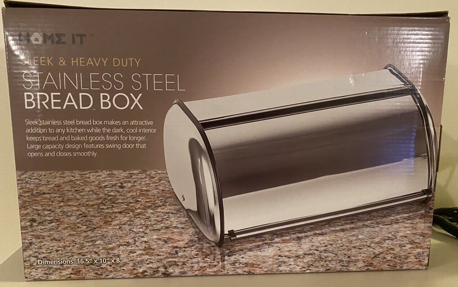 Home It Stainless Steel Bread Box New