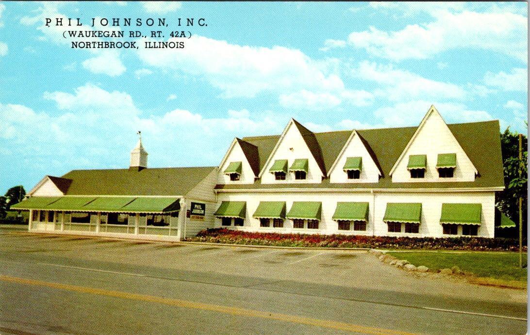 Northbrook, IL Illinois  PHIL JOHNSON INC RESTAURANT Roadside  ca1950's Postcard