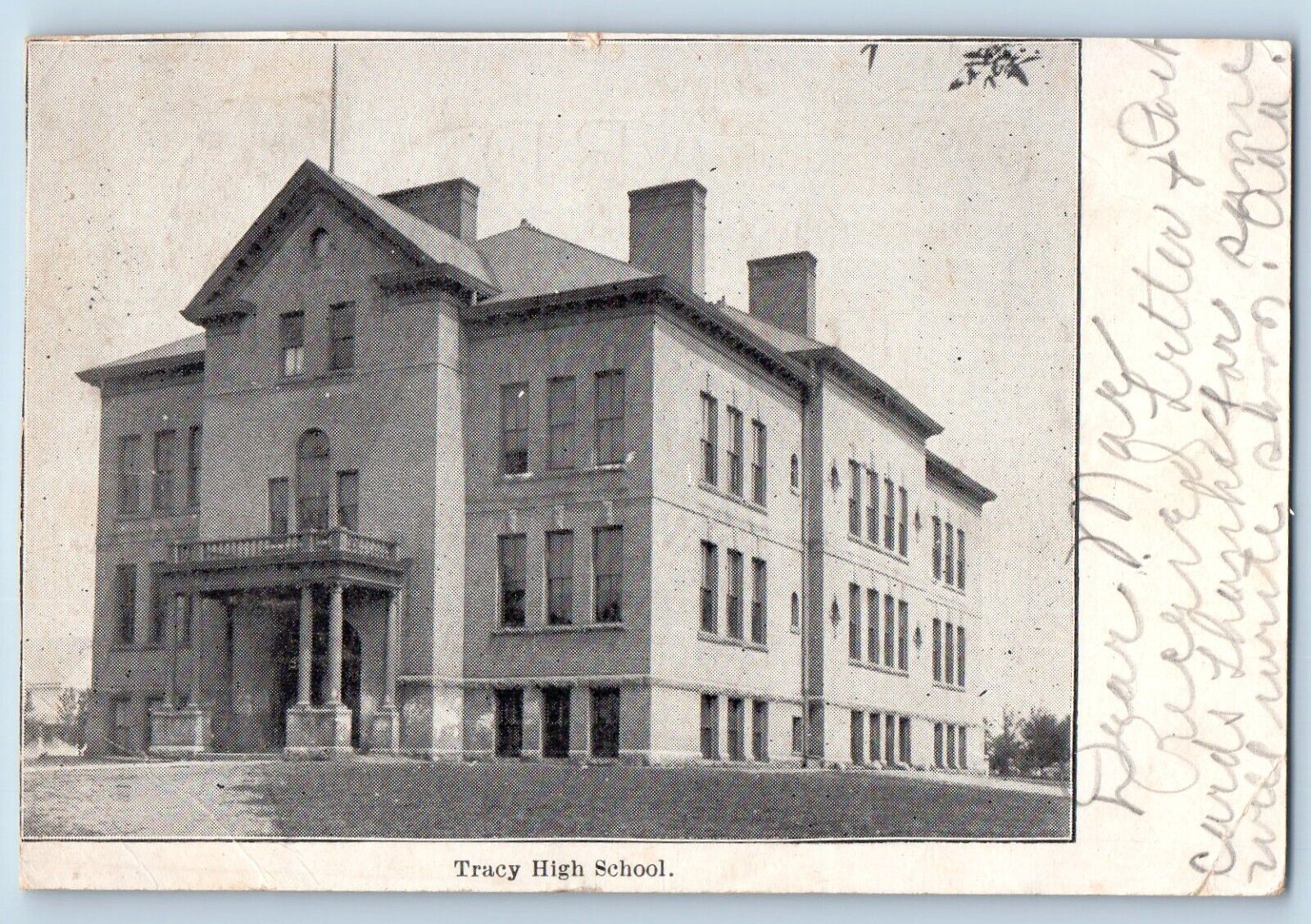 Tracy Minnesota Postcard Tracy High School Exterior Building View 1907 Vintage