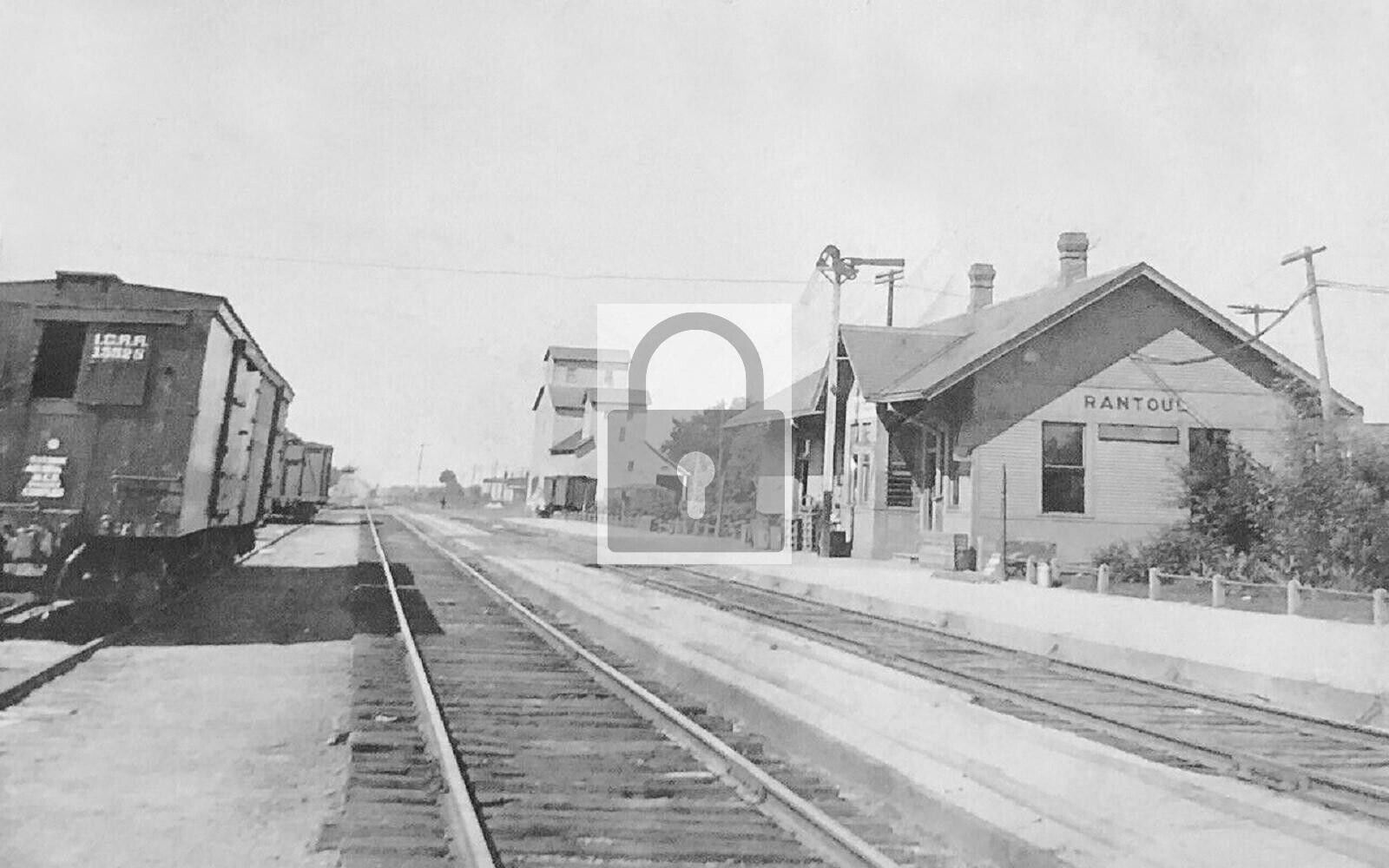 Railroad Train Station Depot Rantoul Illinois IL Reprint Postcard
