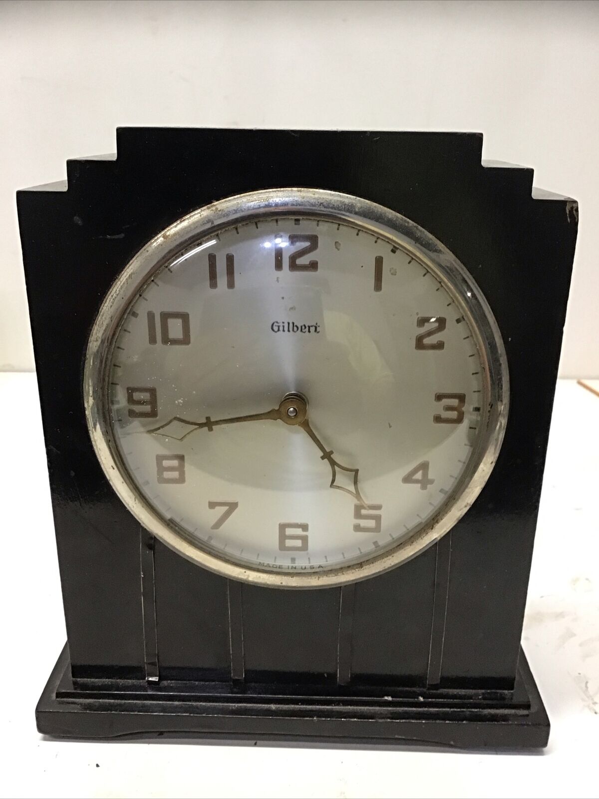 1920’s Era Gilbert Mantle Mechanical Clock Ticks But Will Need Servicing