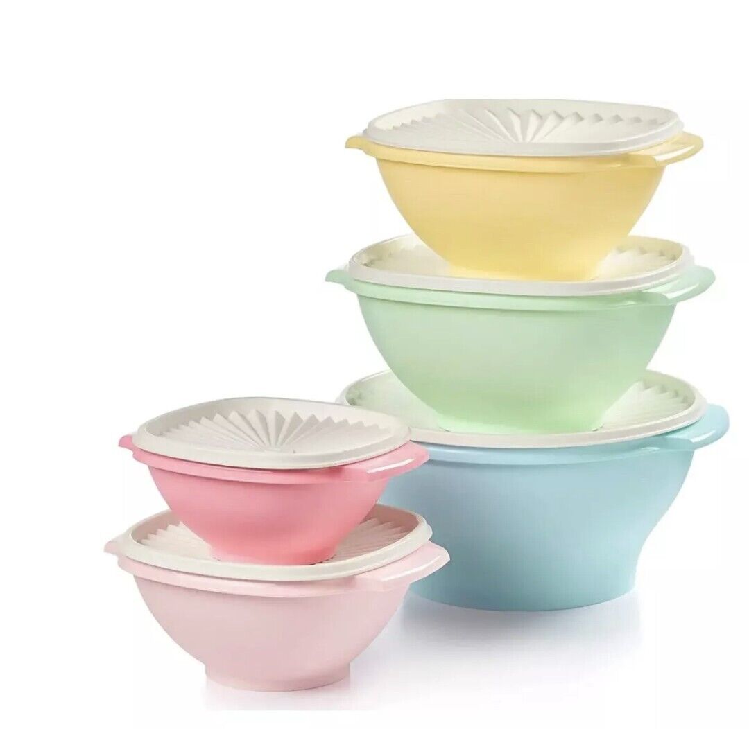 Tupperware Heritage Collection 10Piece Food Storage Container Set 5 Bowls 5 Lids