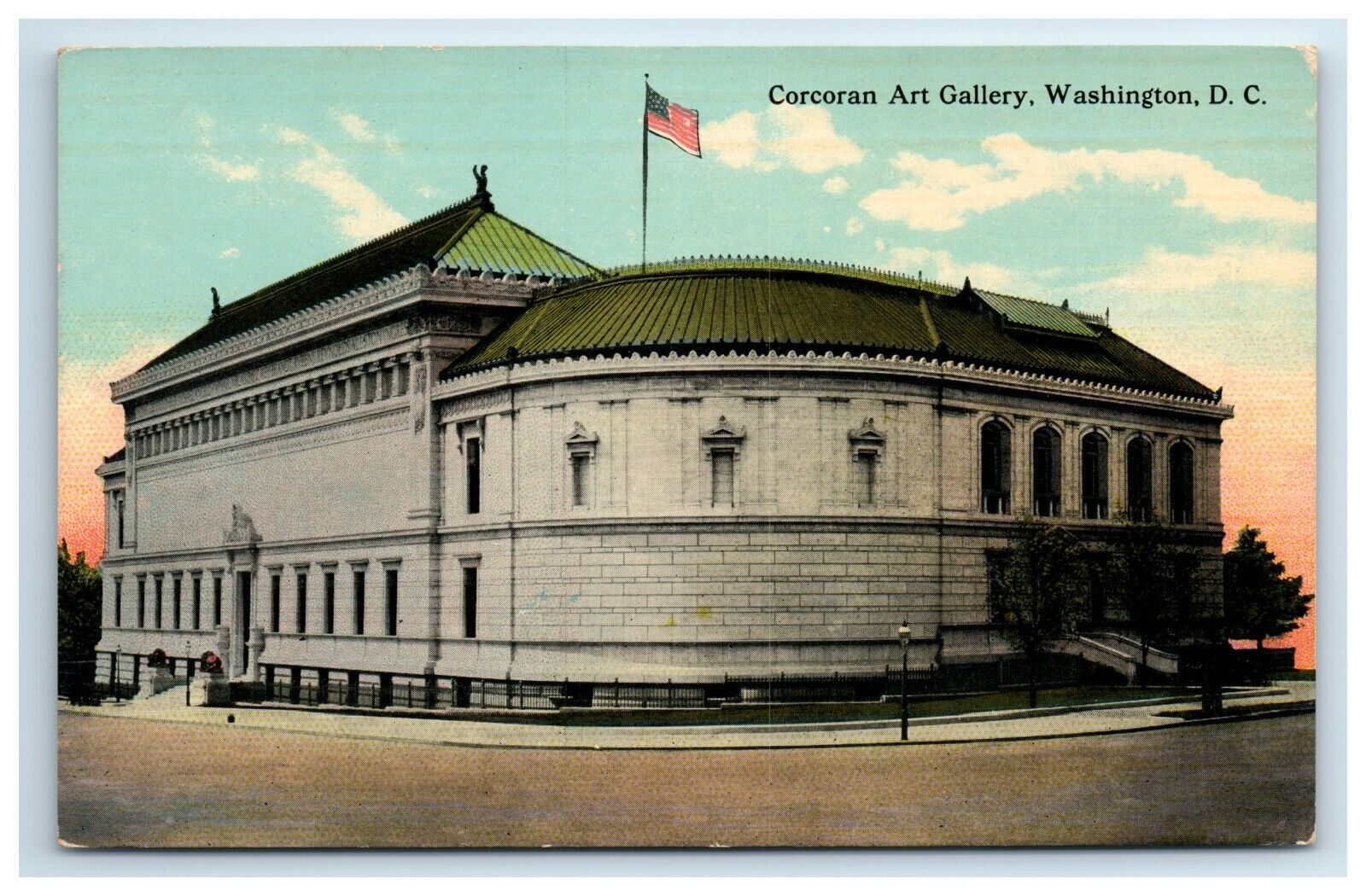 Postcard Corcoran Art Gallery Washington DC Exterior Street View UNP
