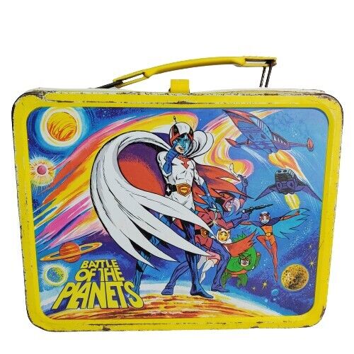 Battle Of The Planets Cartoon Superheros Vintage 70s Metal Lunchbox -No Thermos