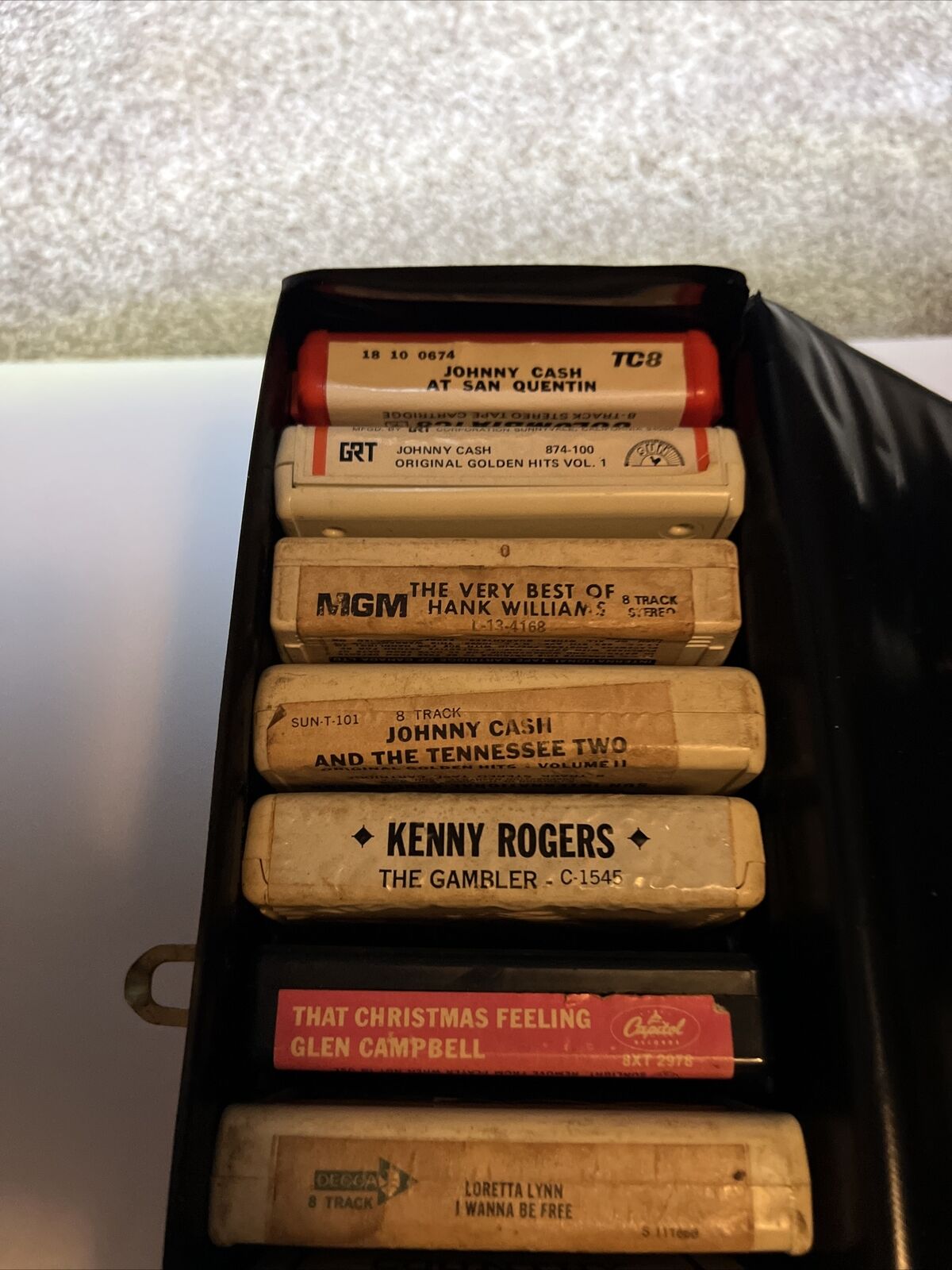8-Track Tapes With Carrying Case - Lot Of 12 Mixed Artists ***UNTESTED***