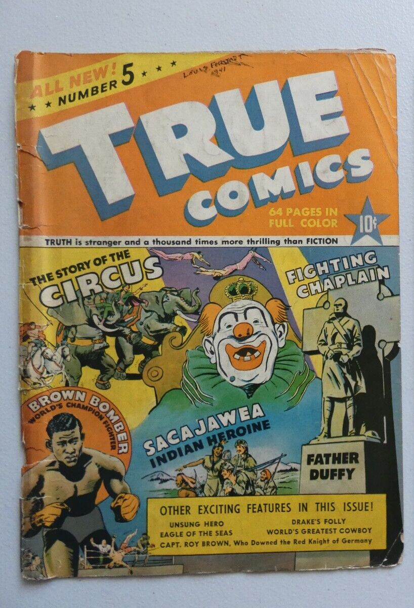 TRUE COMICS #5 *** (1941)   Parents\' Magazine Press, JOE LOUIS, Incomplete
