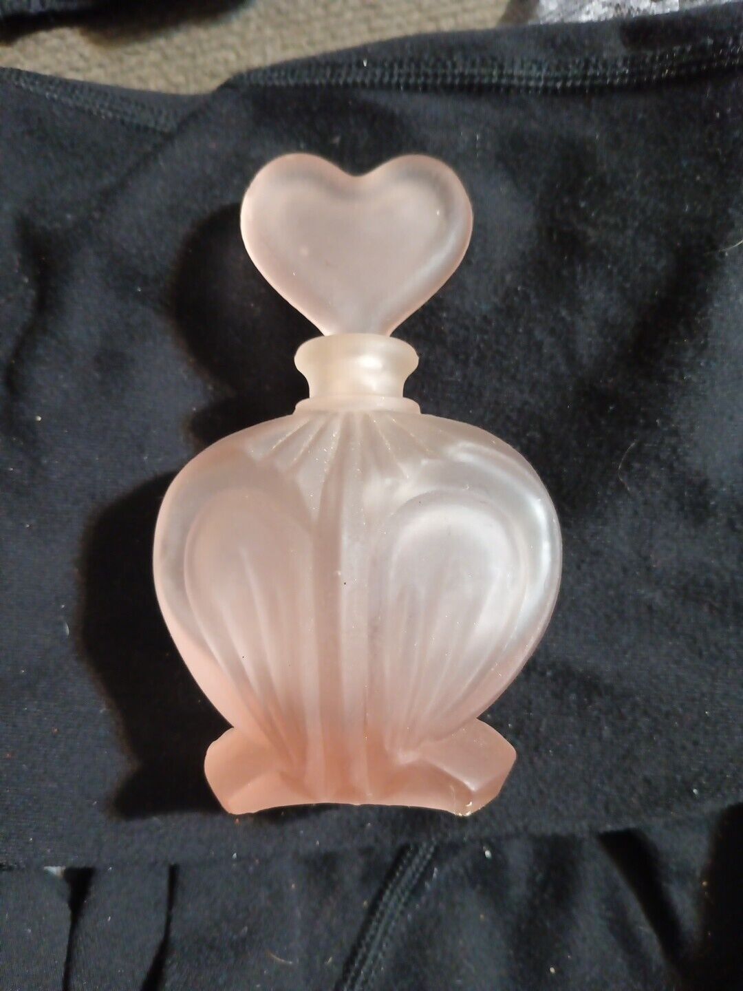 Vintage Art Glass  Pink Frosted Satin Perfume Bottle 4.5” Never had Perfume