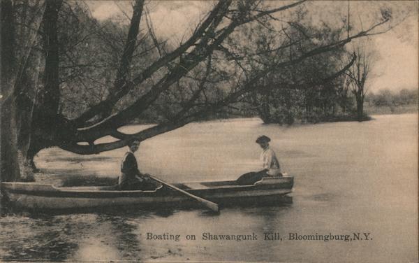 1920 Bloomingburg,NY Boating on the Shawangunk Kill Sullivan County New York