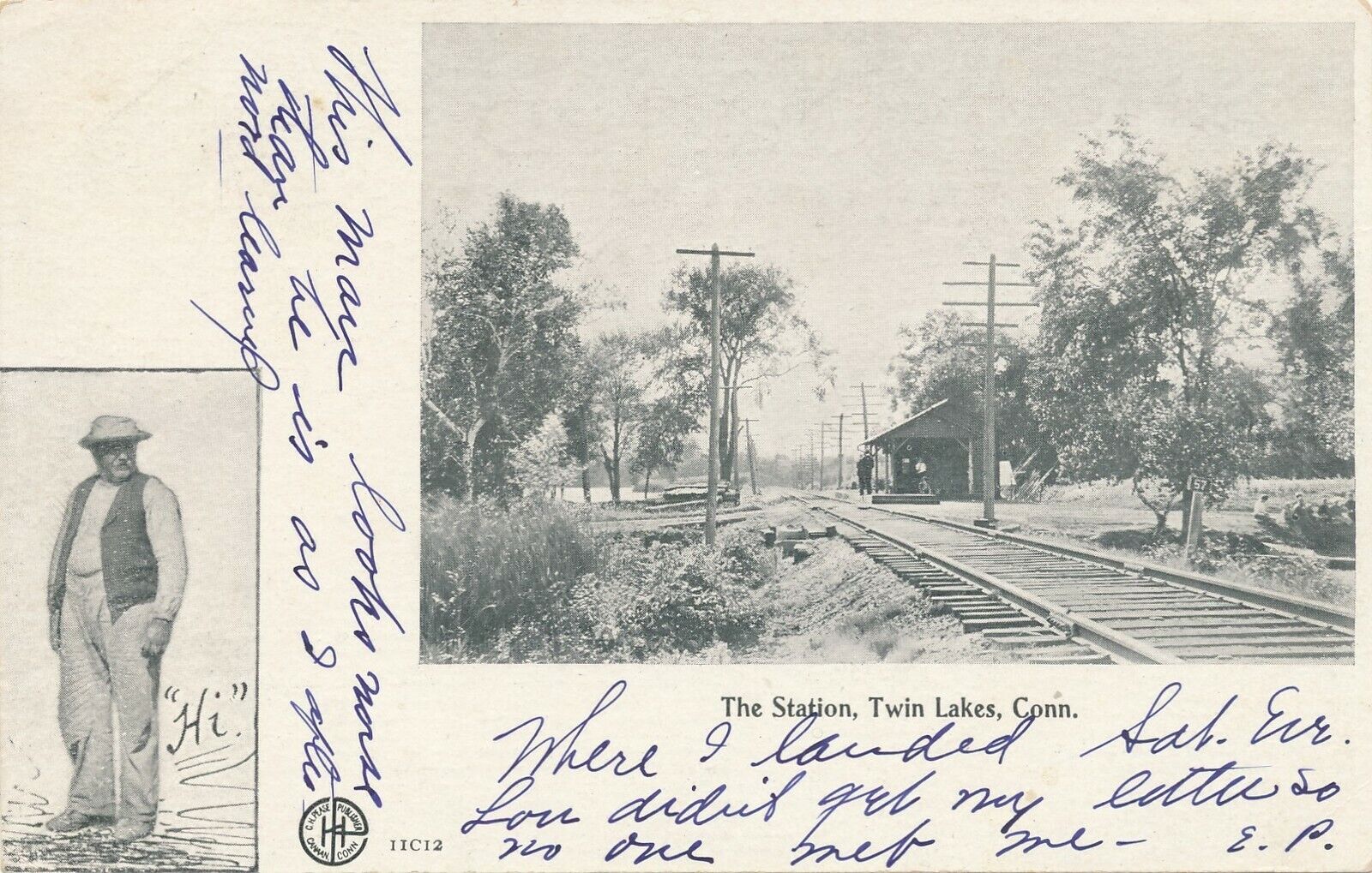 TWIN LAKES CT – The Railroad Station - udb (pre 1908)