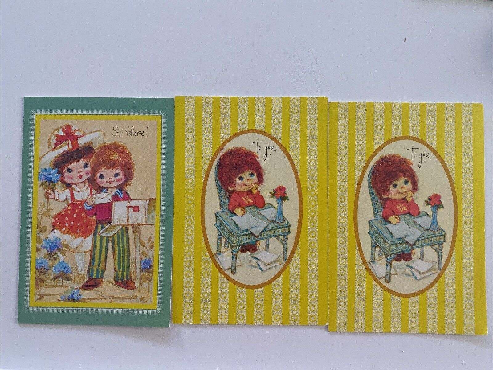 Vintage Lillian Ruth studios Greeting Card Lot Of 3
