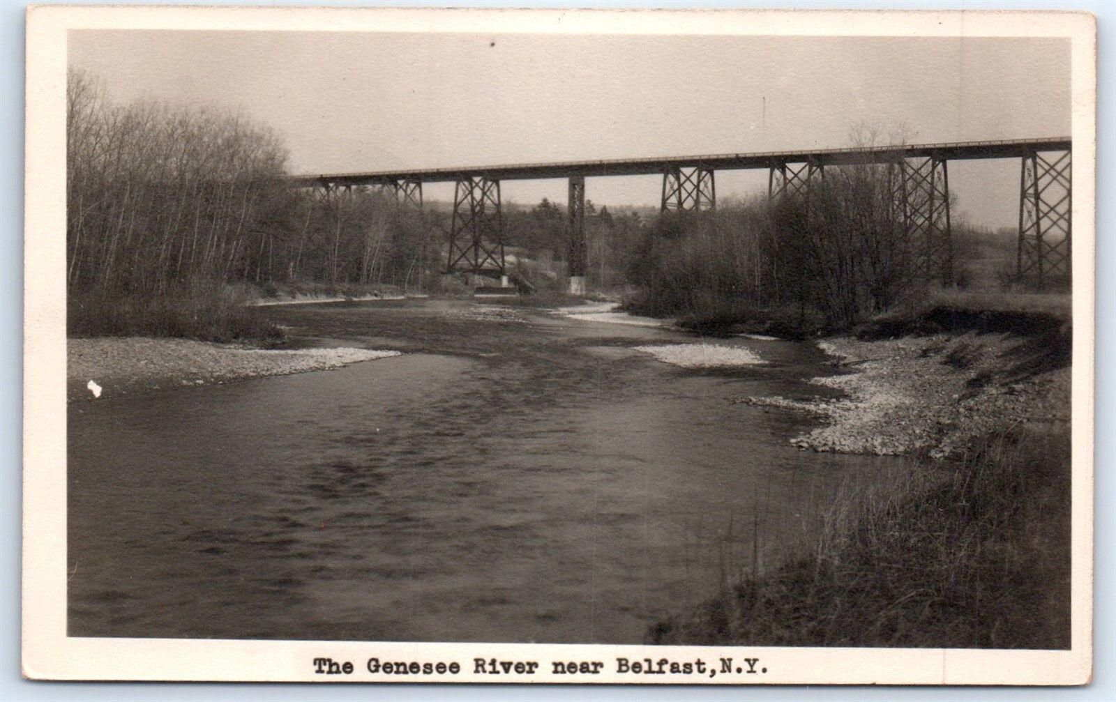 Postcard WI 1948 Belfast The Genesee River Photo View B3