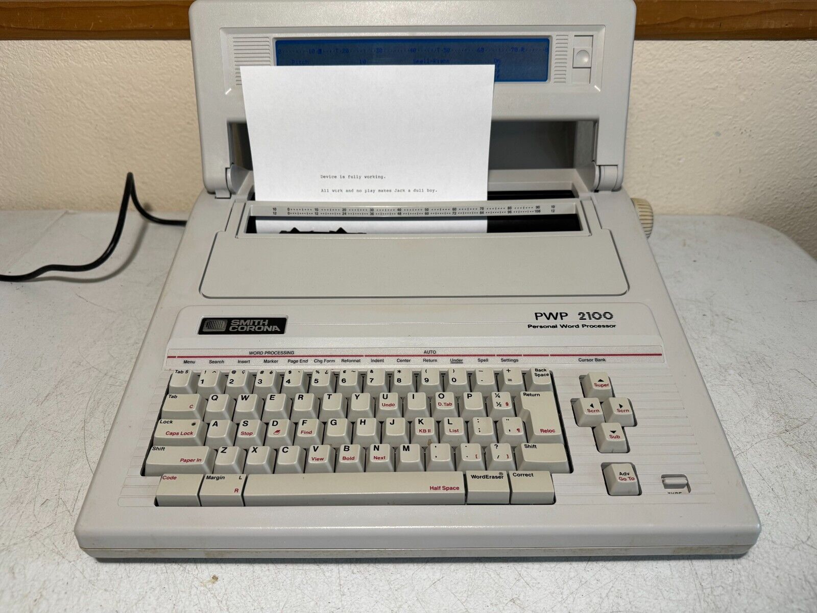 Smith Corona PWP-2100 Typewriter Word Processer Vintage Computing Typing Floppy