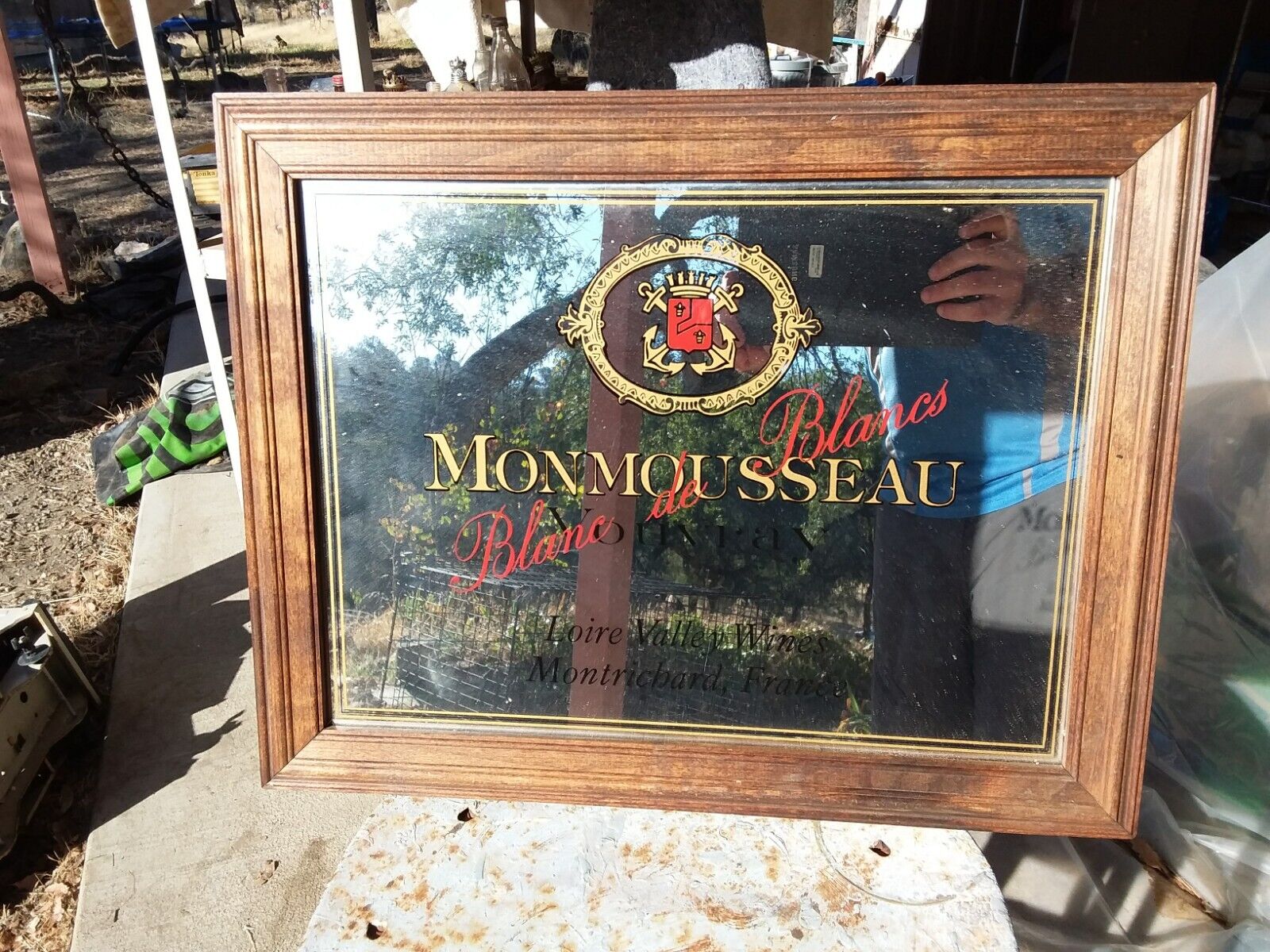 Vintage Monmousseau Vouvray Wall Mirror Wine Advertise Collect Bar Breweriana