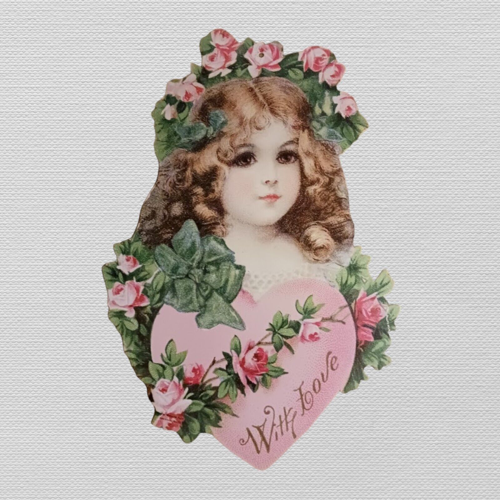 Vintage Victorian Girl, Roses,Valentine,Winslow Papers,Vintage Ephemera  #146P