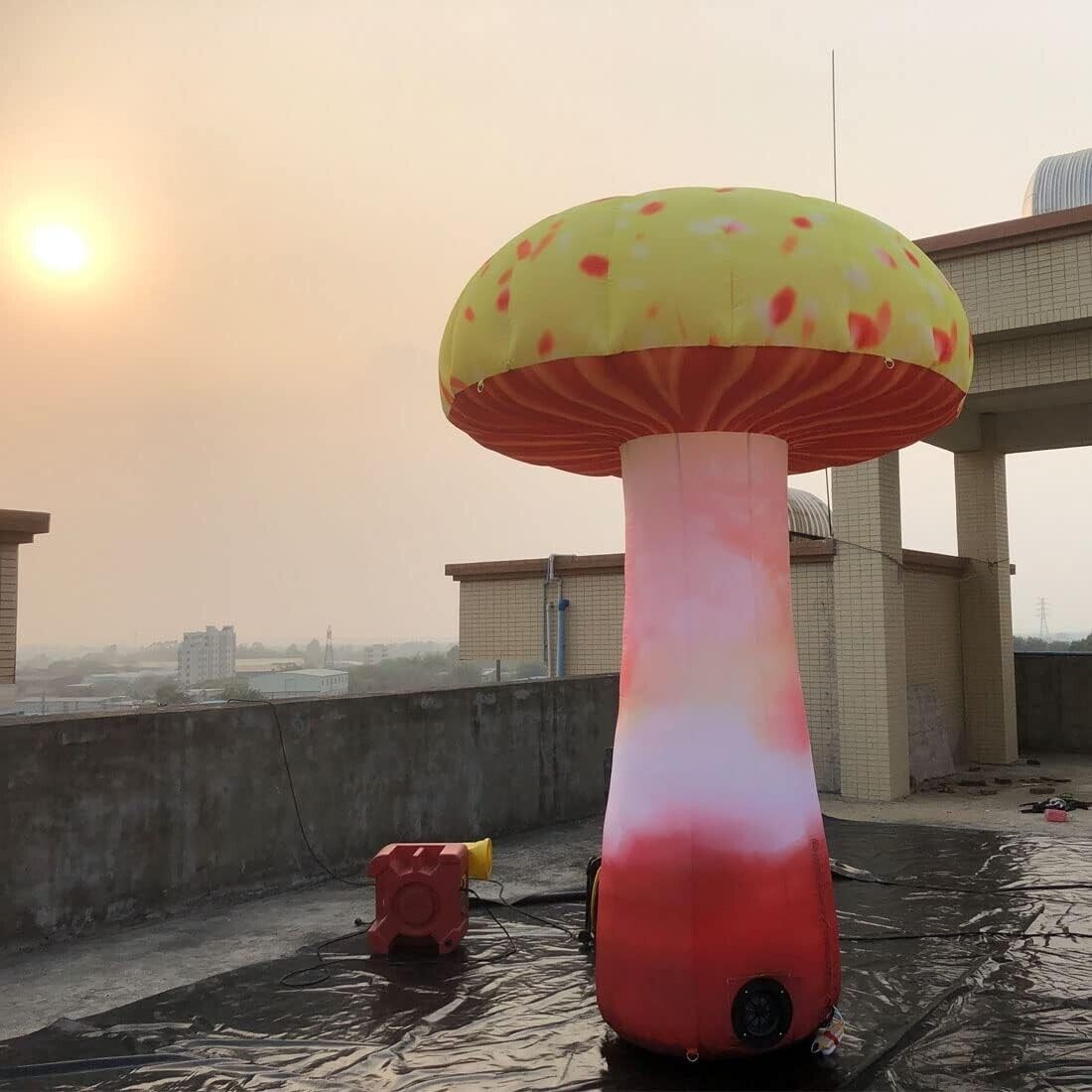 Garden Decor Giant LED Inflatable Mushroom with Printing Pattern Mushroom