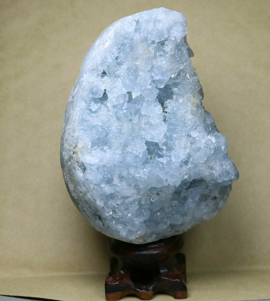  1.57lb Rare Top Grade Gorgeous Sky Blue Celestite Egg Geode Rough Reiki Crystal