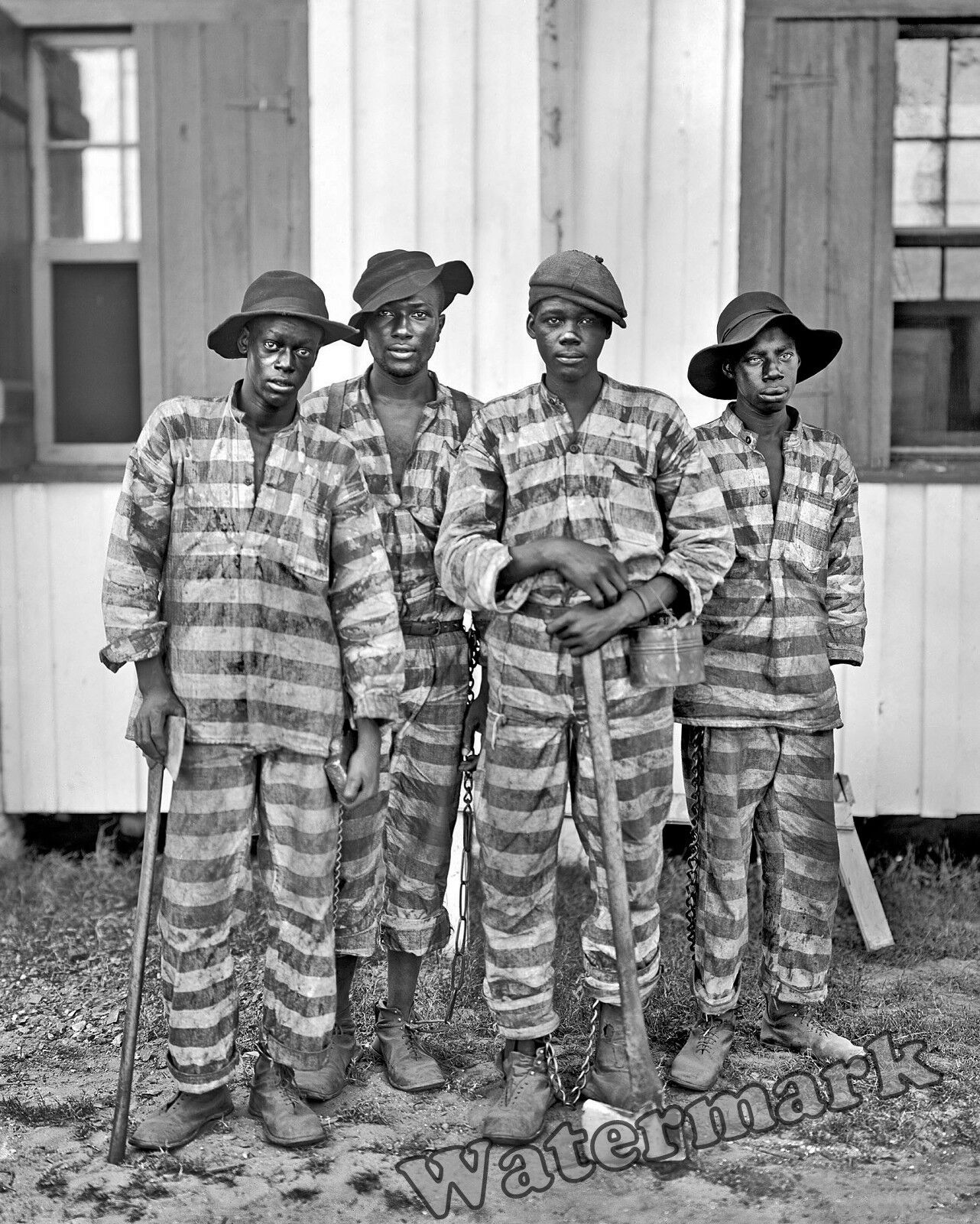Photograph of Southern Chain Gang Convict Members  Year 1905c   8x10