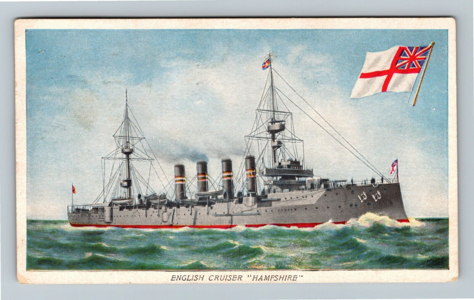 English Cruiser Hampshire Vintage Souvenir Postcard