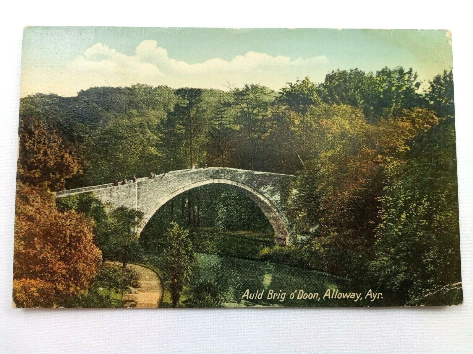 Vintage Postcard Auld Brig o\'Doon Alloway Ayr. Bridge River Scene
