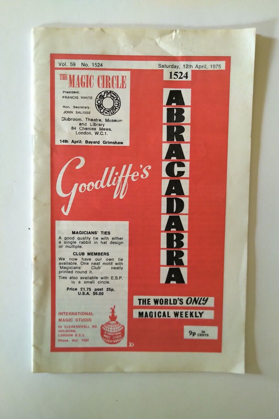 Goodliff\'s Abracadabra Magic Magazine 1975