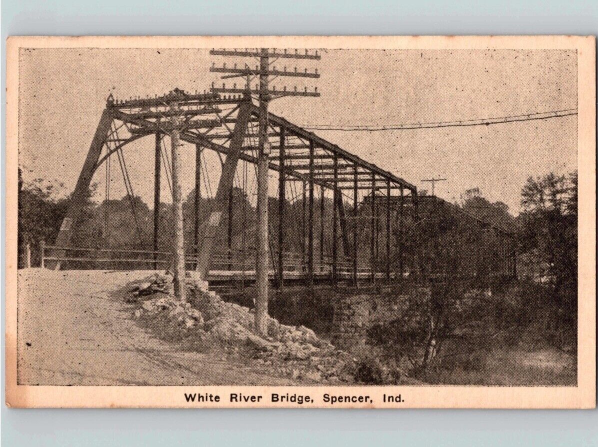 c1905 White River Bridge Spencer Indiana IN Undivided Back UDB Postcard