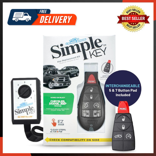 Simple Key Programmer & Key Fob for Select Chrysler Dodge Jeep Ram Volkswagen